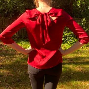 Trina Turk Silk Bow Blouse